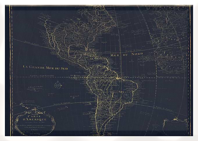 Americas Old vintage map