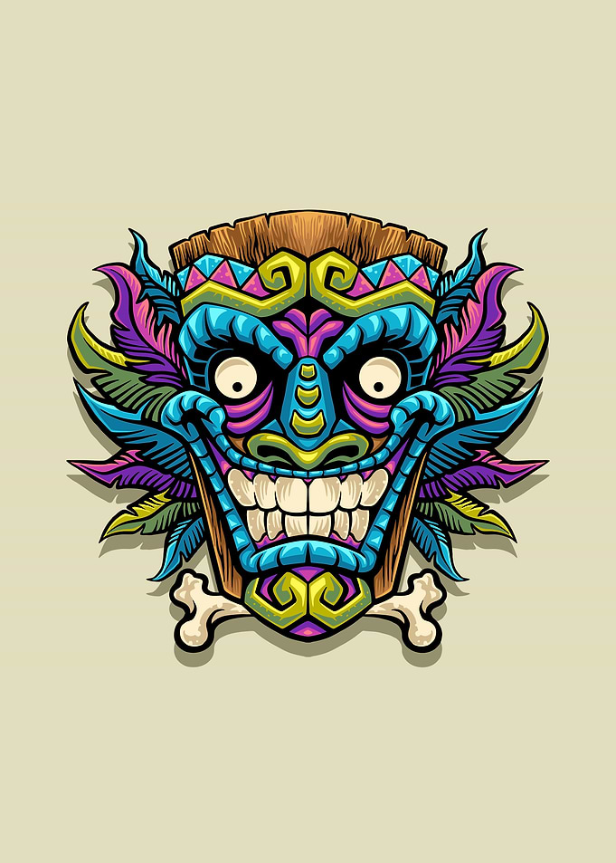 tiki mask mascot