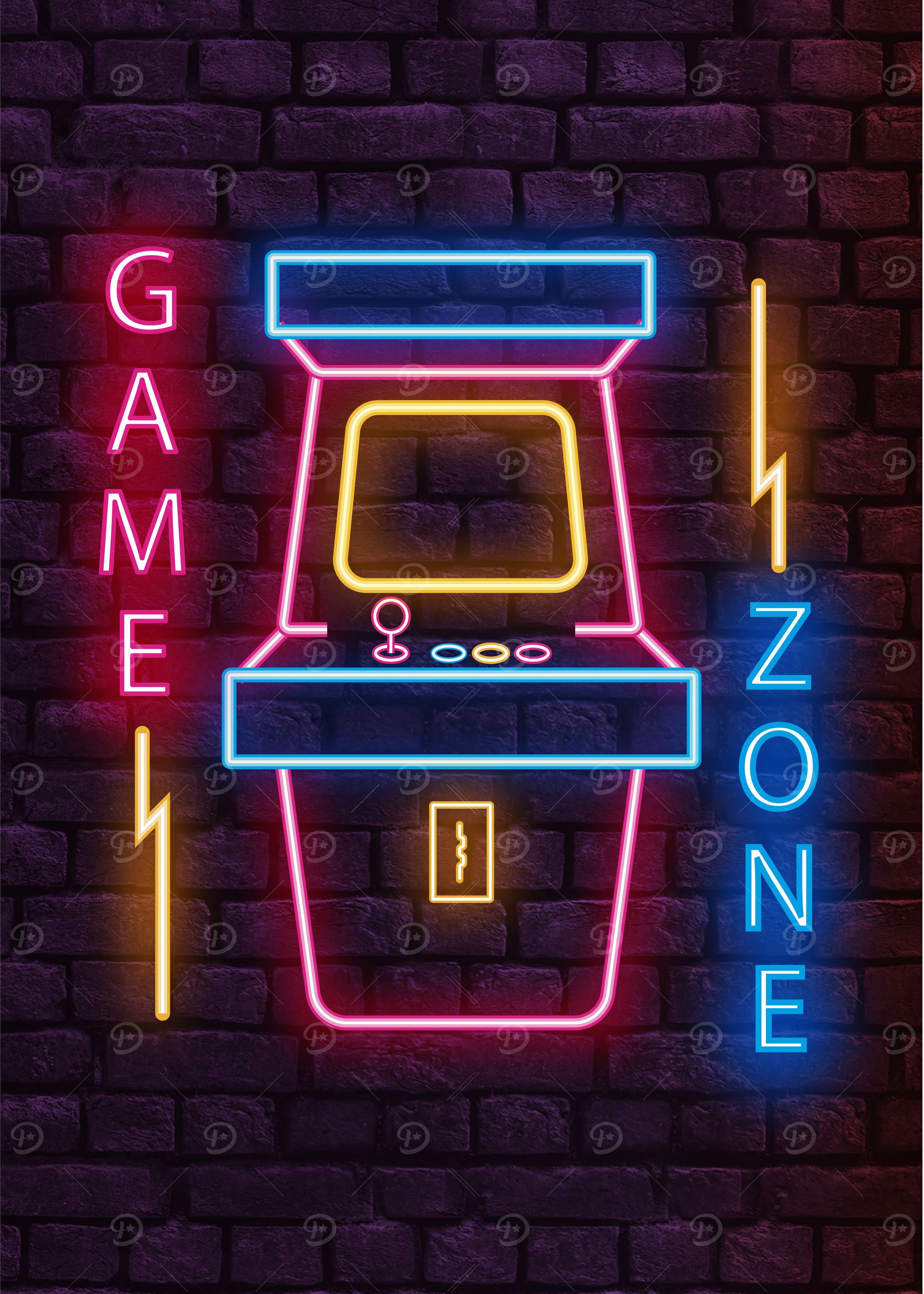 Neon Art Console Game Zone