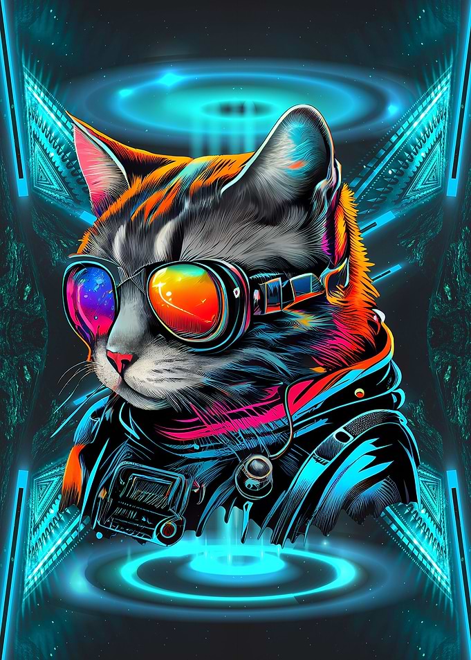 Sunglasses space cat