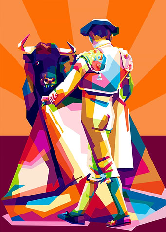 Bull pop art illustration
