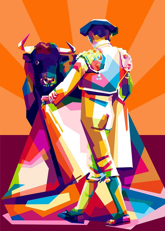 Bull pop art illustration