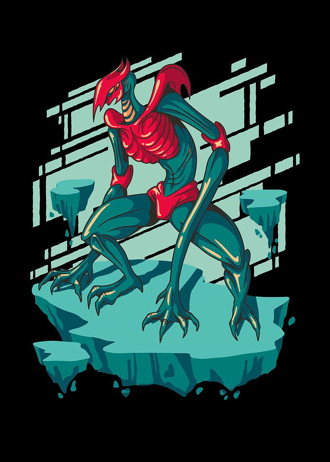 A scary monster with claws