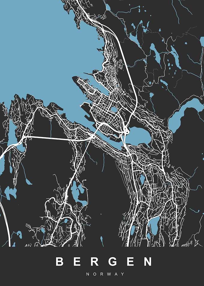 Map BERGEN NORWAY