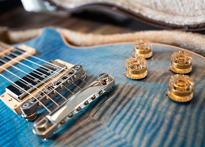 Blue electric guitar