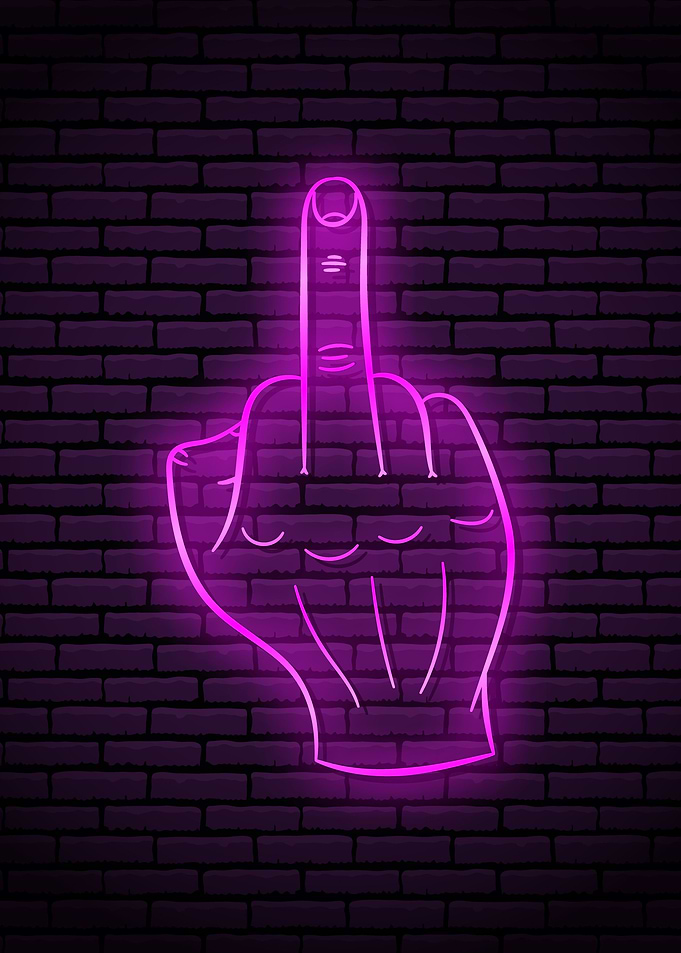 Middle Finger Neon Sign