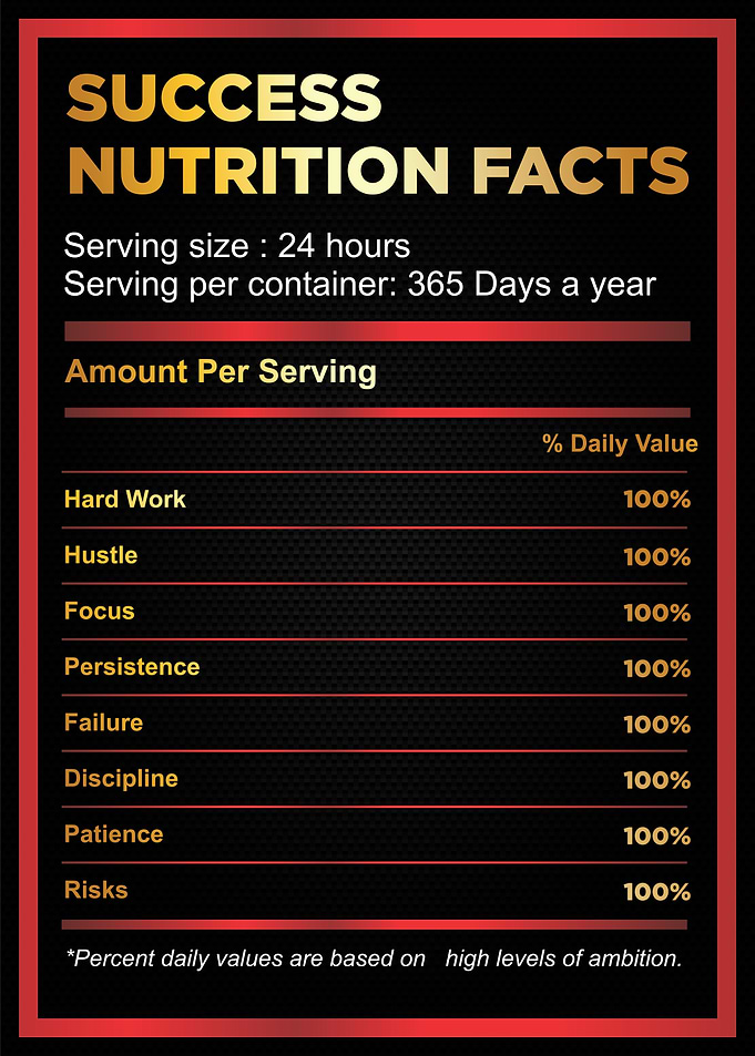 success nutrition facts