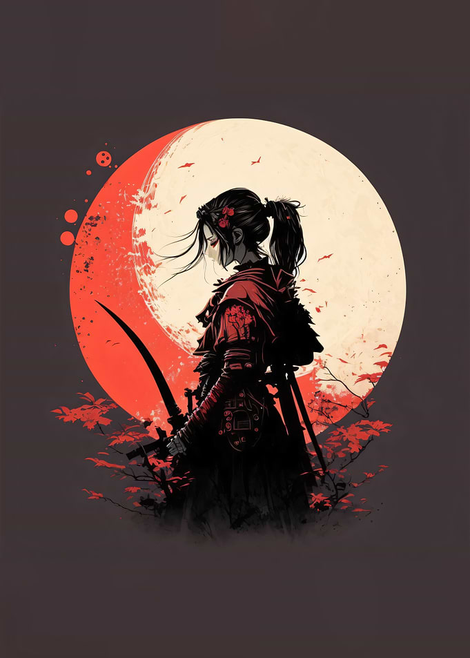 Samurai Girl Red Blossom