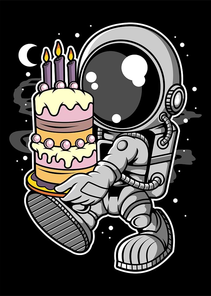astronaut birthday cake