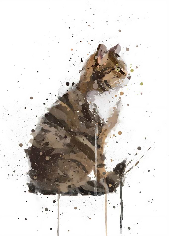 Watercolor Barn Cat