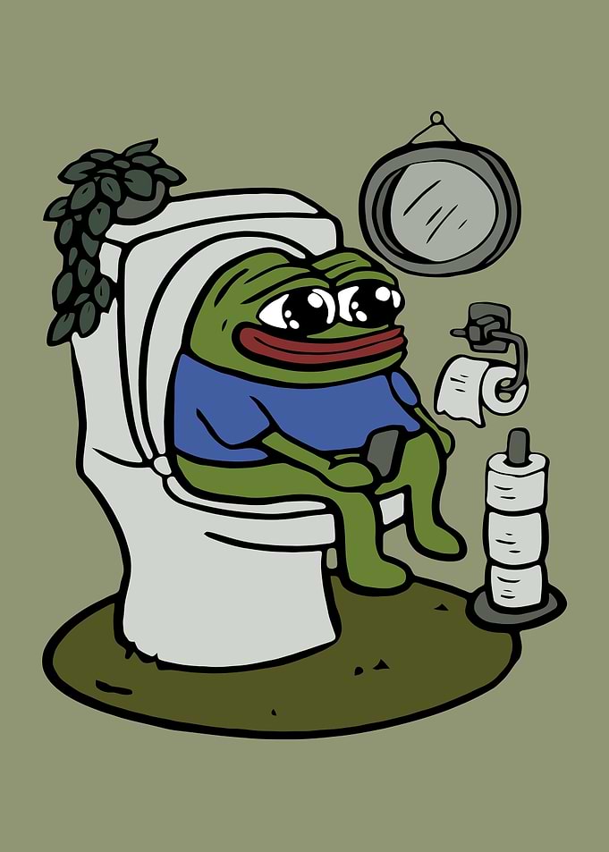 Pepe the frog in Bathroom