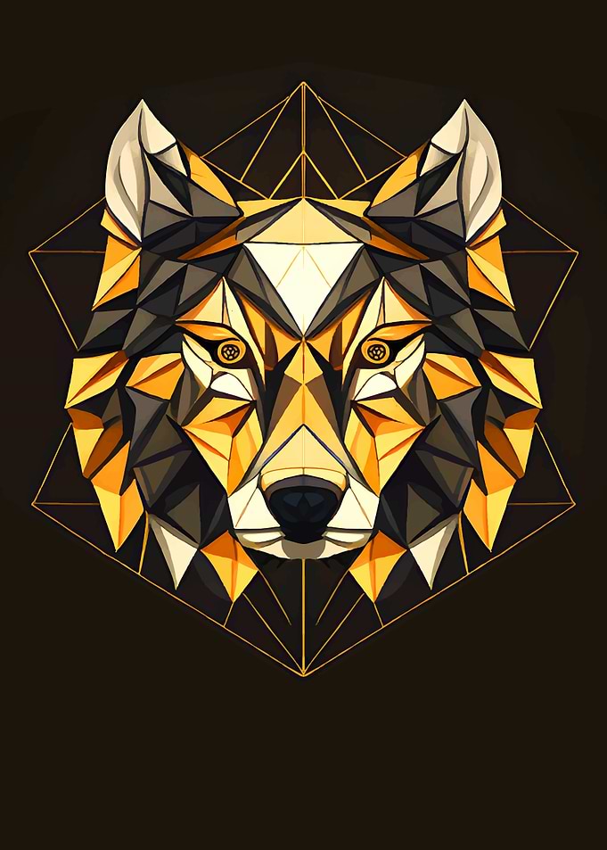 Wolf art geometric animal