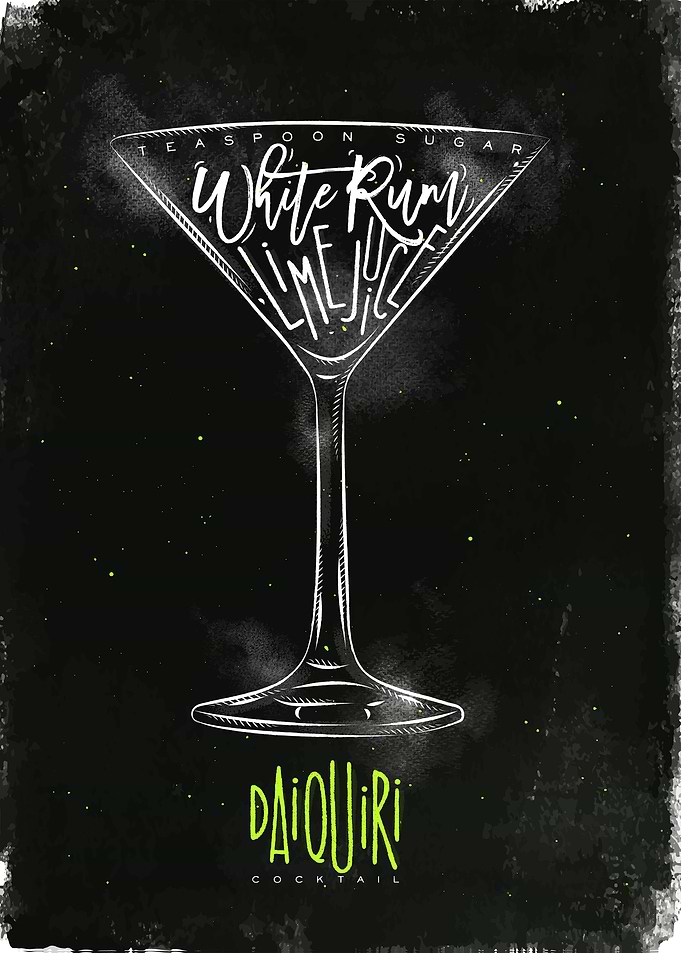 daiquiri cocktail letterin