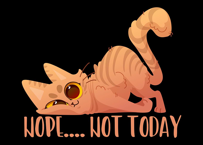 Nope Lazy Cat Tired