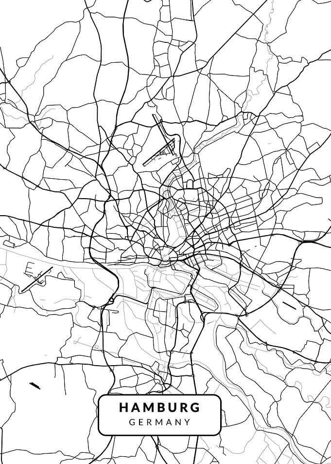 Hamburg Maps White