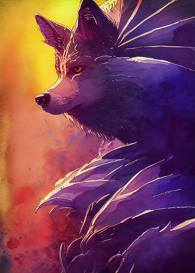 Watercolour wolf