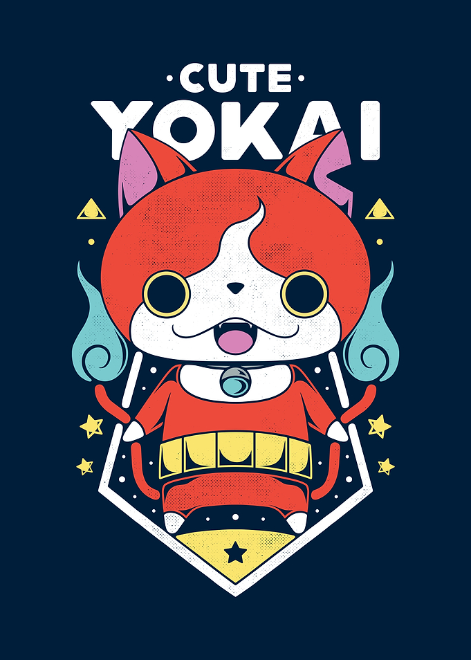 Cute Cat Yokai Kawaii Art