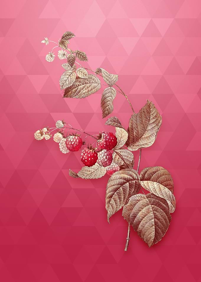 Vintage Gold Red Berries