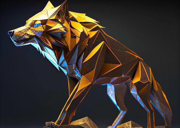 The Vintage Geometric Wolf