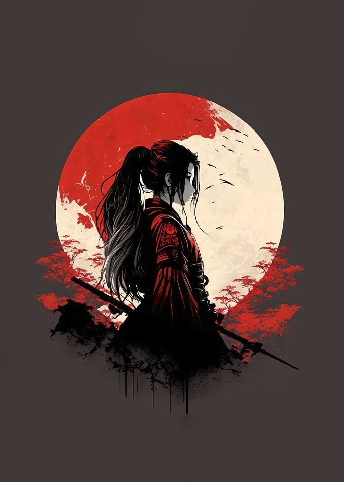 Samurai Girl Red Blossom