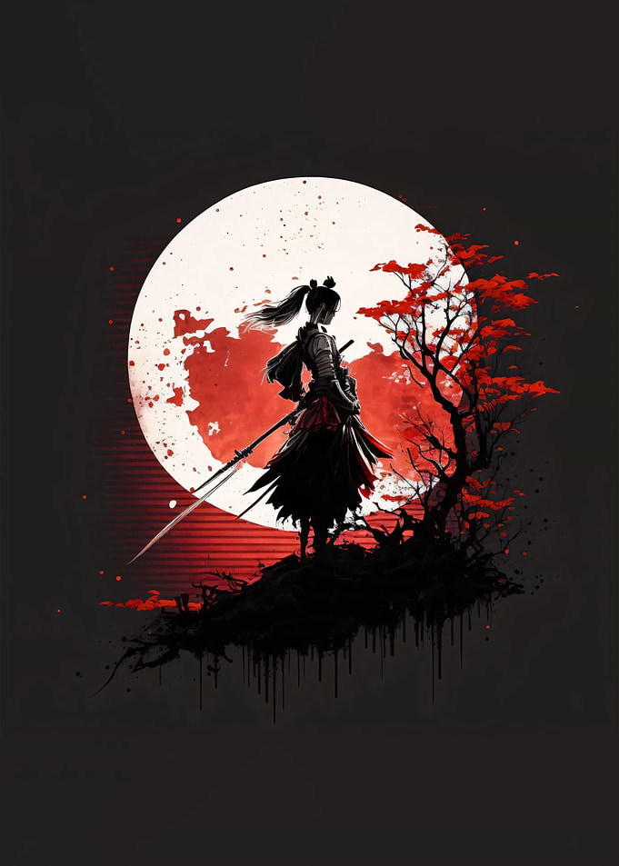 Samurai Girl Red Blossom