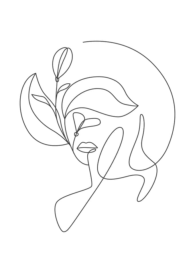 Erotic floral woman face