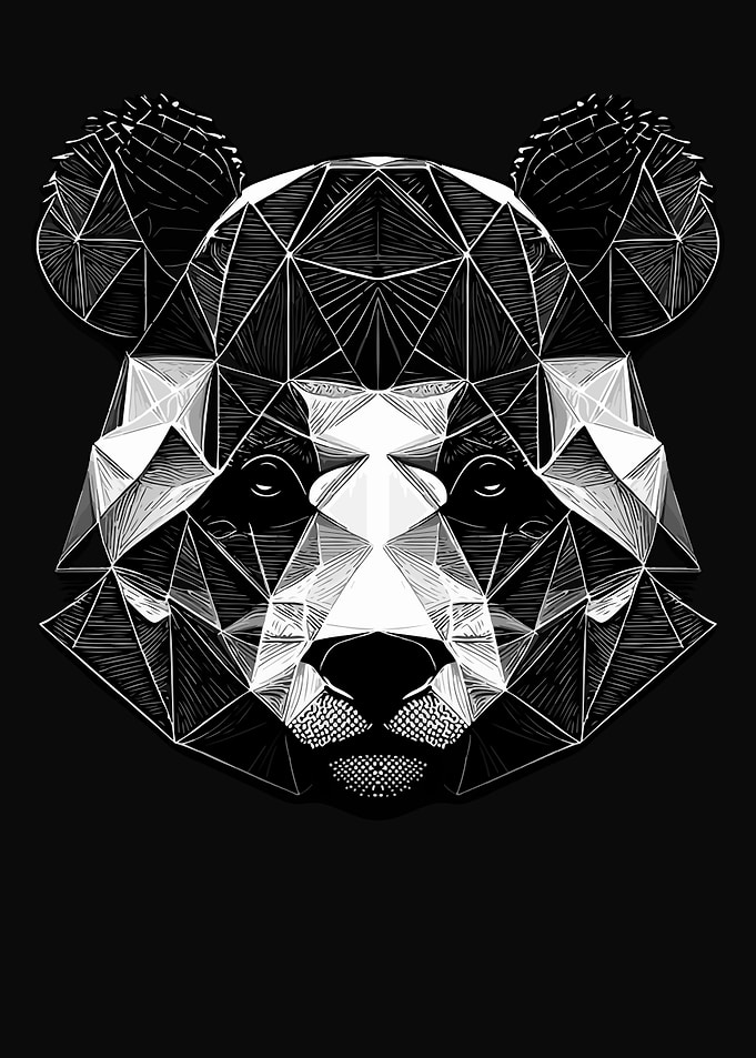 Panda geometric animal