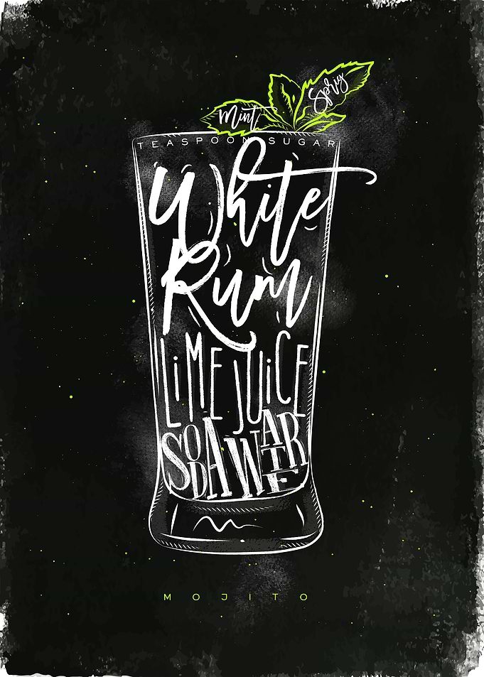 mojito cocktail lettering