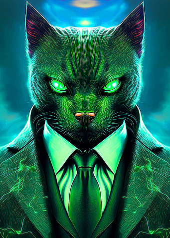 Animal portrait Cat art