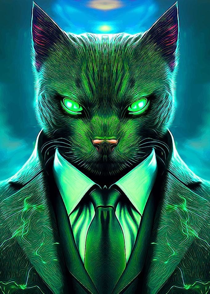 Animal portrait Cat art