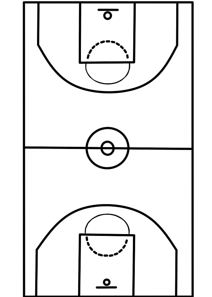 Basketball court line art