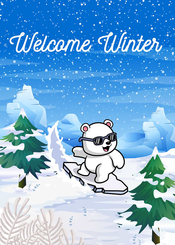 Polar Bear Skiing Winter