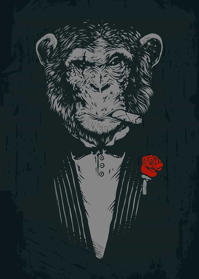 Monkey with a ciga