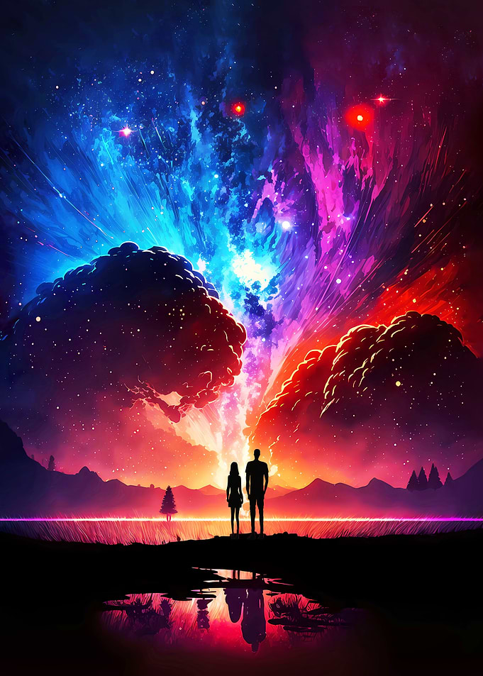 Couple Galaxy Landscape