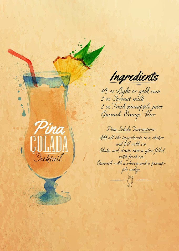 pina colada cocktails