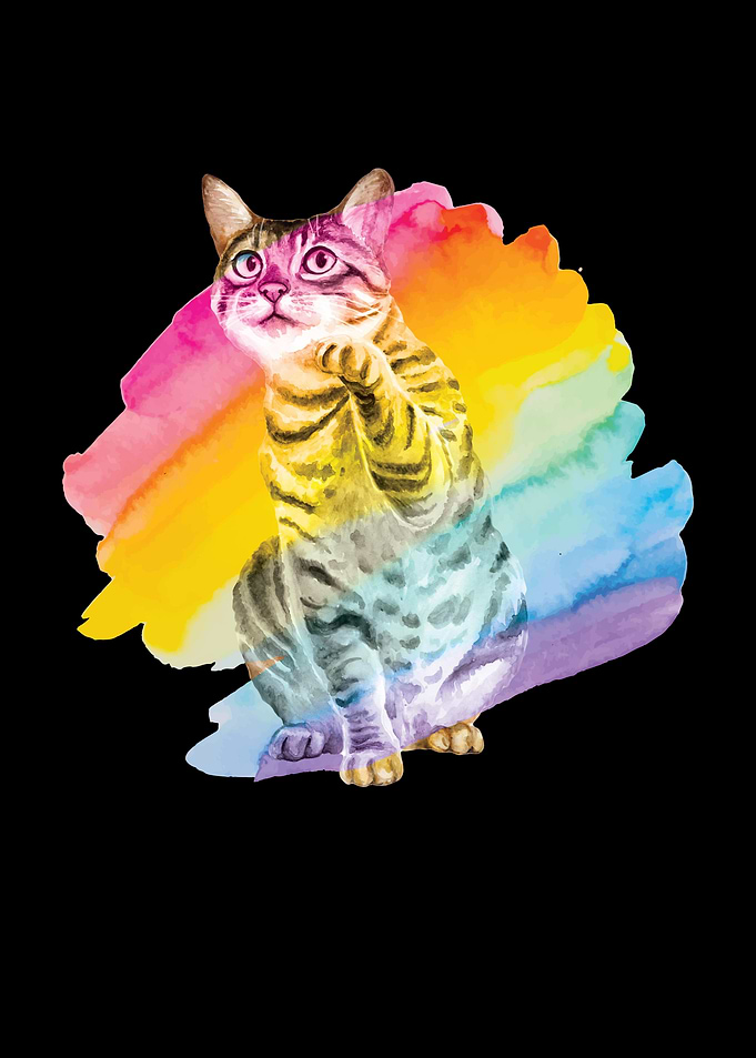Savannah Cat Rainbow
