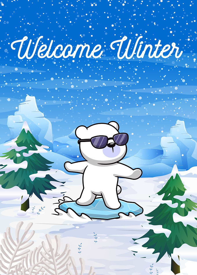 Polar Bear Skiing Winter