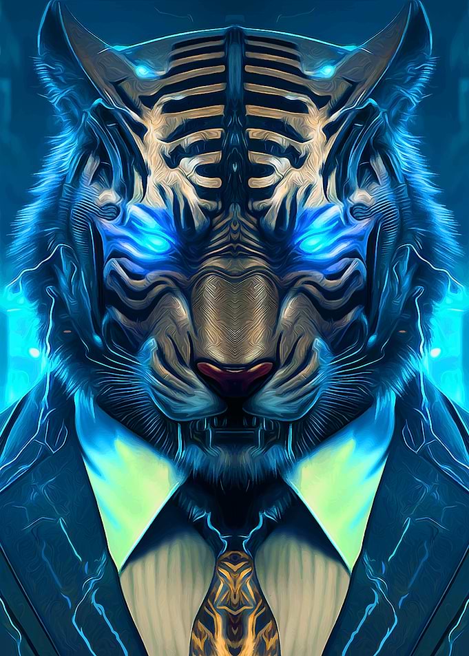 Animal portrait Tiger art