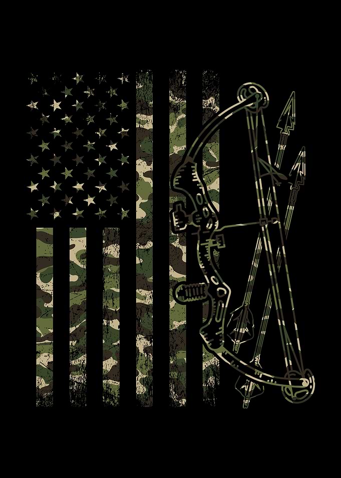 Arrow and bow in camouflag