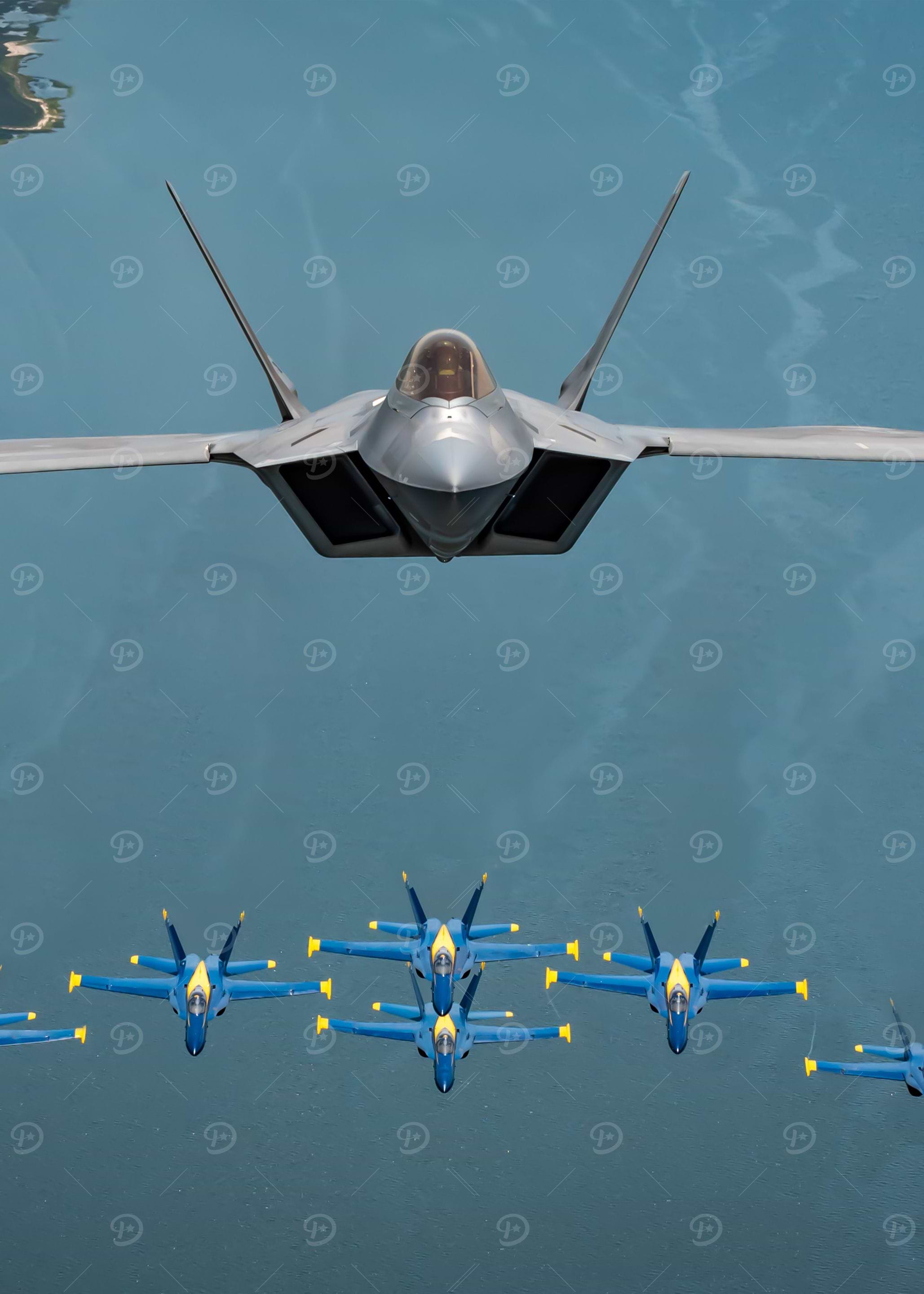 F22 and Navy Blue Angels