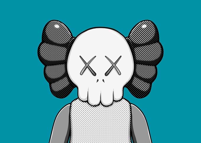 kaws black and white