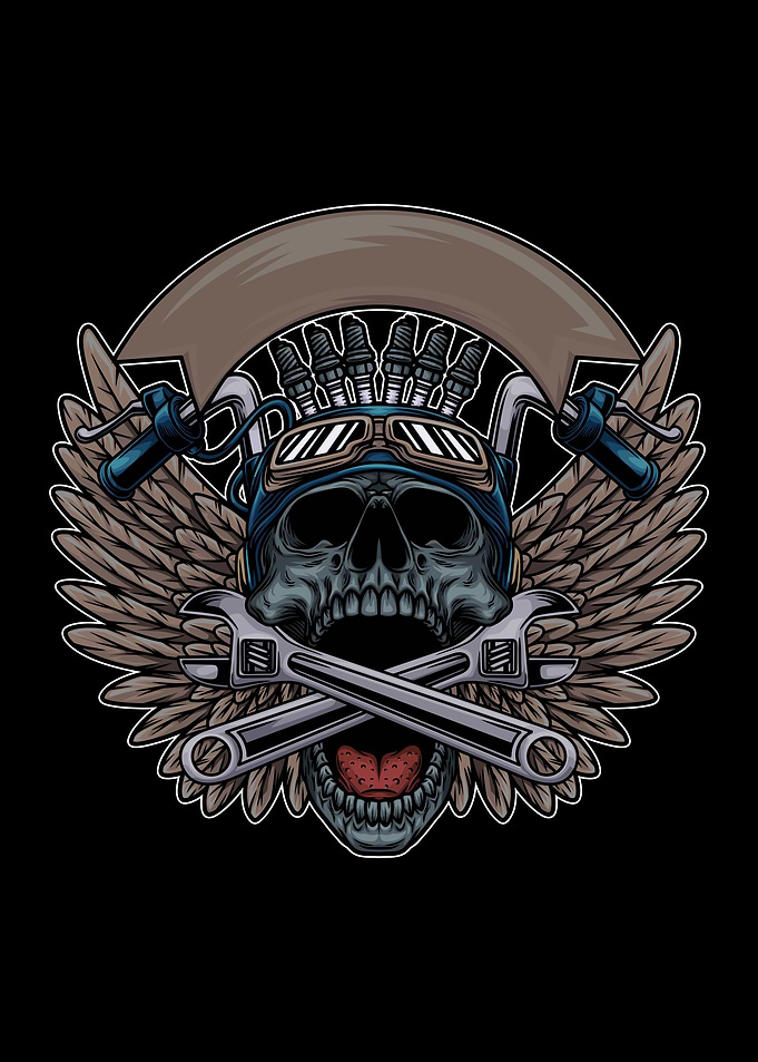 motorcycle skull