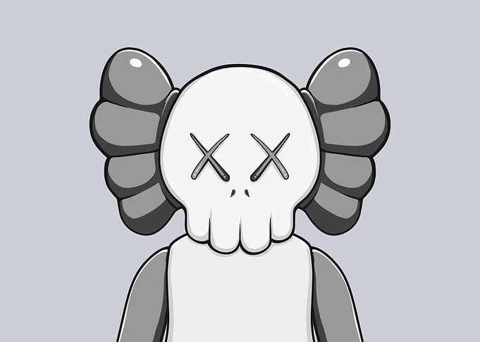 kaws black and white