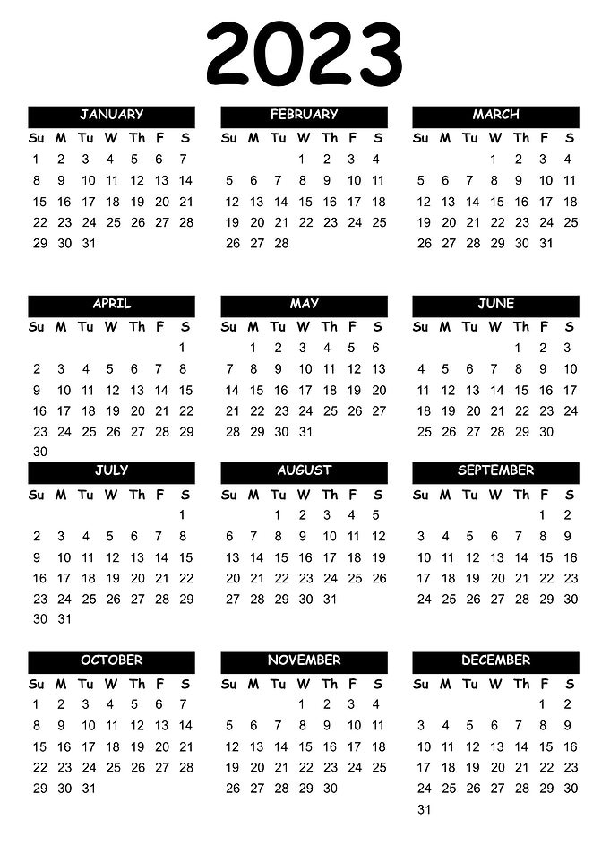 Calendar 2023