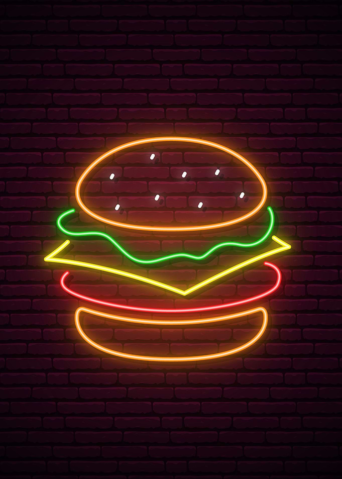 Hamburger Neon Sign