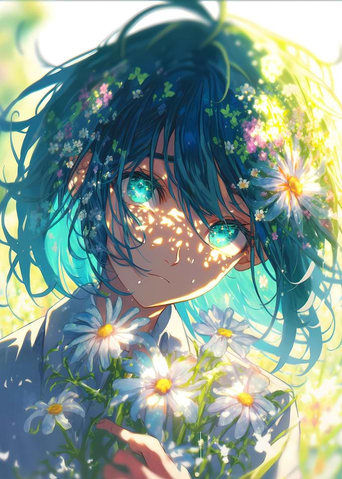 cute Anime Flower girl