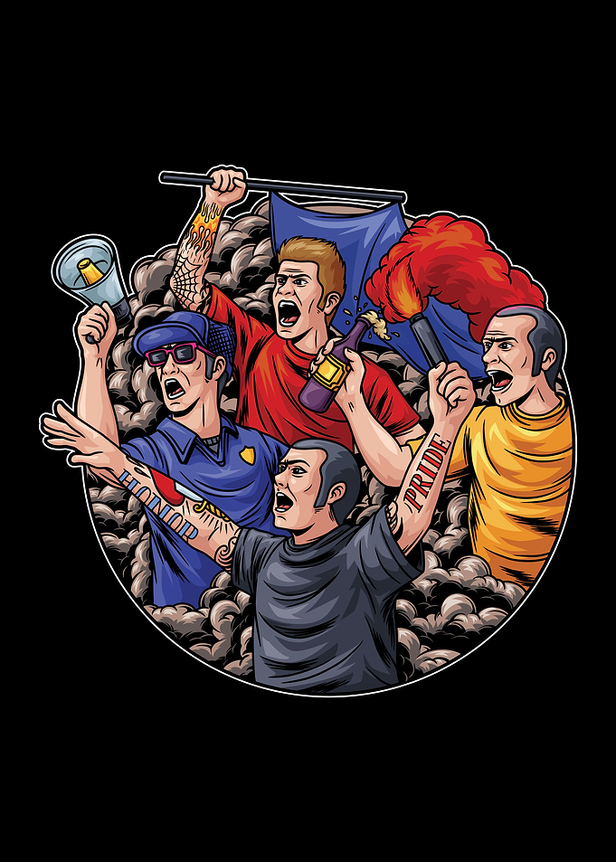 Football fans celebrating