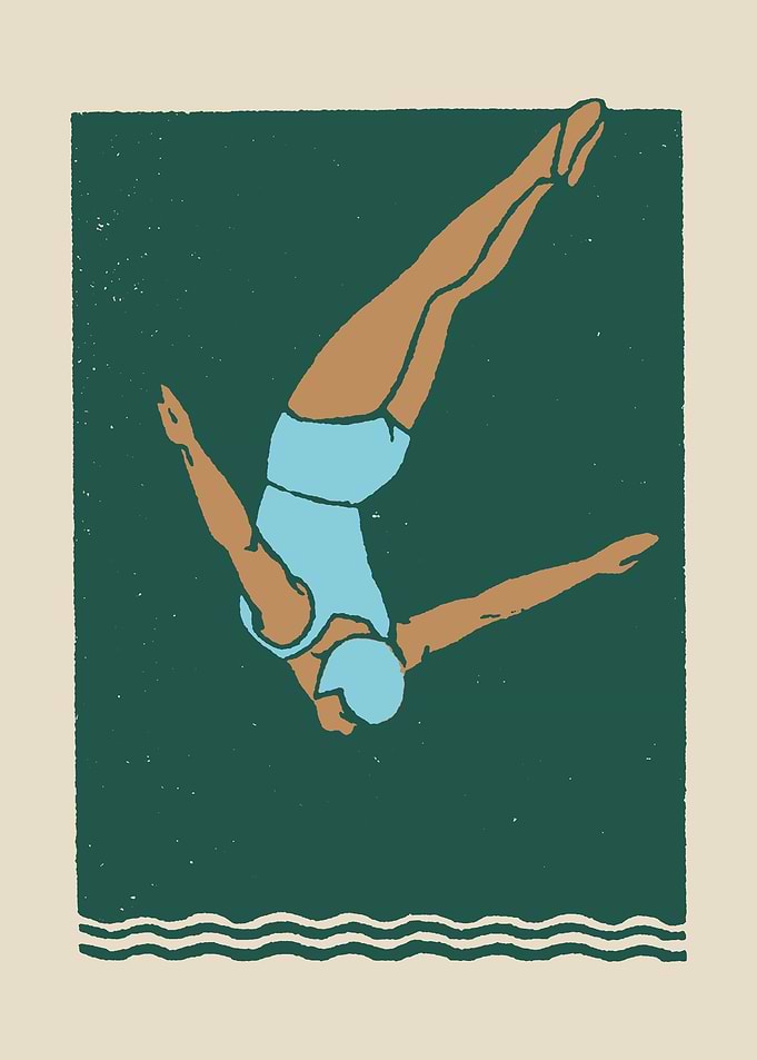 Vintage swimming