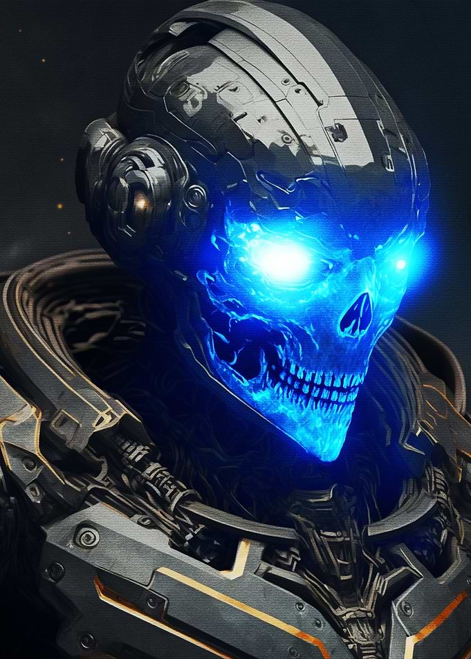 Skeleton Robot Blue Eyes