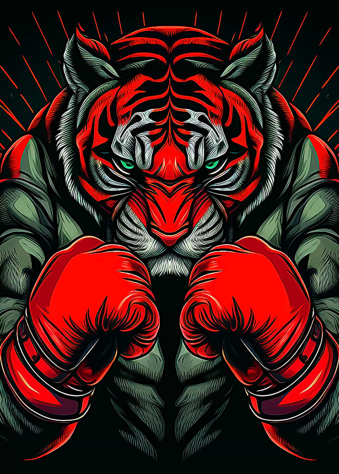 Muscular Tiger boxer